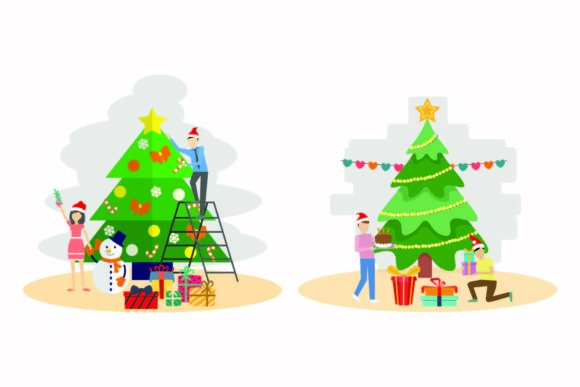Christmas December Decoration Vector: A Festive Graphics Set
