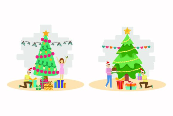 Christmas December Decoration Vector Set: Graphics for Festive Illustrations