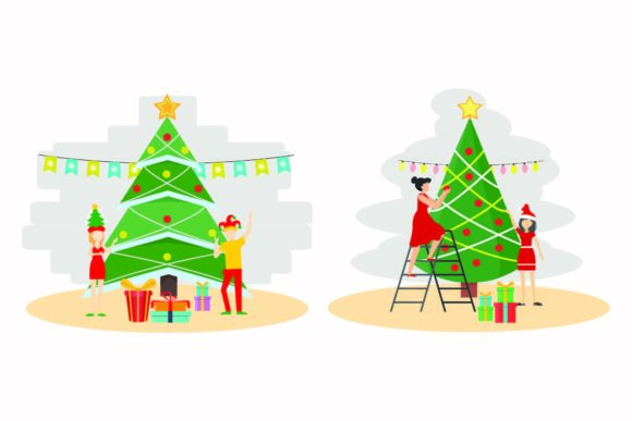 Christmas December Holiday Illustrations: Perfect for Seasonal Branding