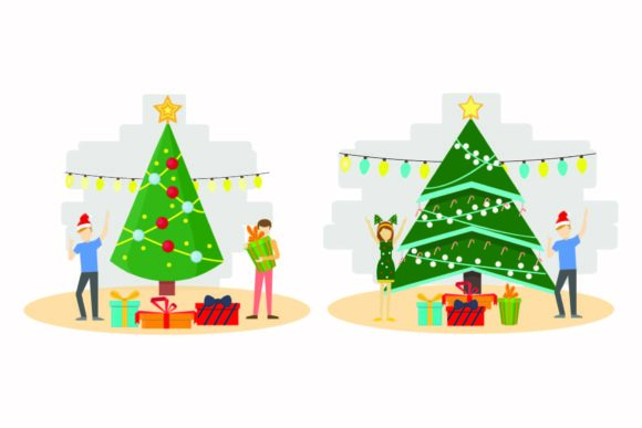 Christmas Decoration Fir Vector Set: Festive Graphics for Local Brands