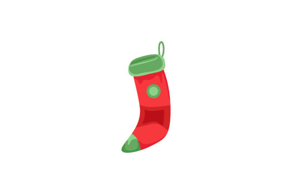 Christmas Red Green Sock Illustration: A Festive Graphics Gem