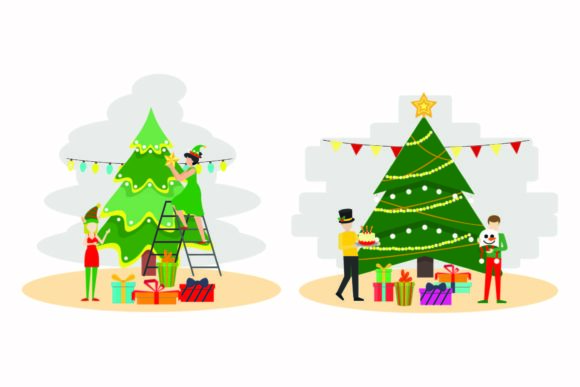 Christmas Season Tree Vector Set: Perfect Graphics for Handmade Projects