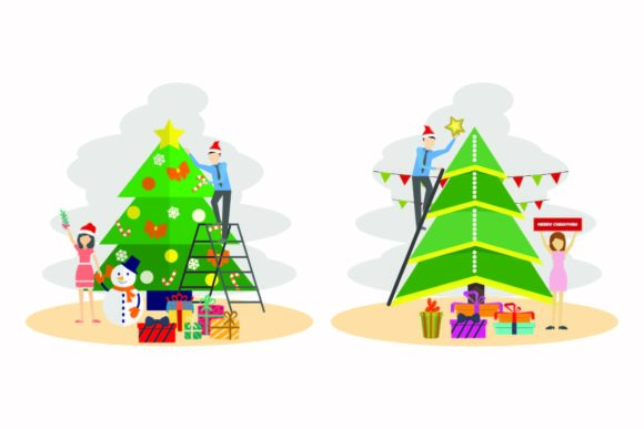 Christmas Seasonal Holiday Illustrations for Creative Graphics