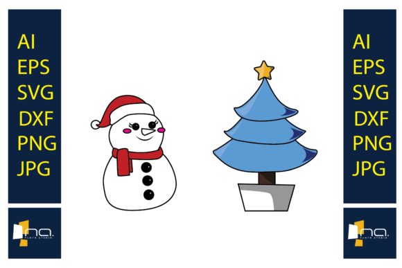 Christmas Tree and Snow Girl: Festive Graphics for Local Brands