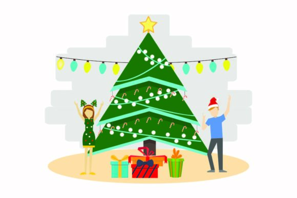 Christmas Tree Decor Celebrations Vector: A Festive Graphics Asset