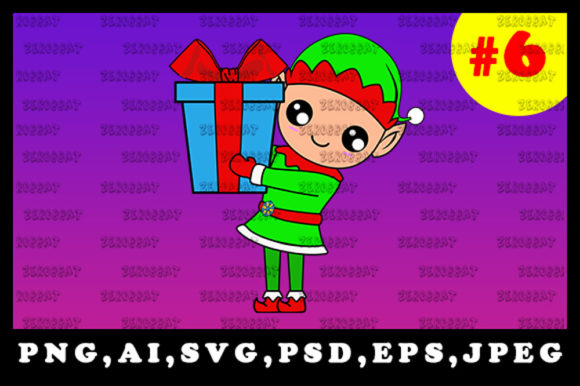 Cute Christmas Elf Graphics for Sublimation and Crafts
