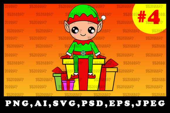 Cute Christmas Elf Sublimation Clipart 4: Graphics for Brand Storytelling