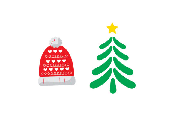 Hat Tree Icons Christmas Set: A Versatile Graphics Asset