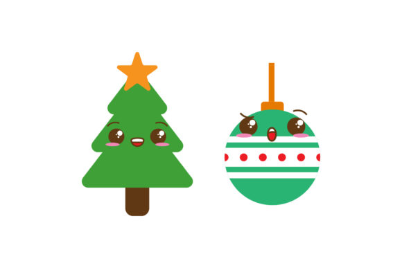Ornament and Tree Christmas Set: A Versatile Graphics Illustration