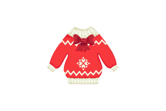 Pretty Shining Red Christmas Sweater: A Festive Graphic Asset