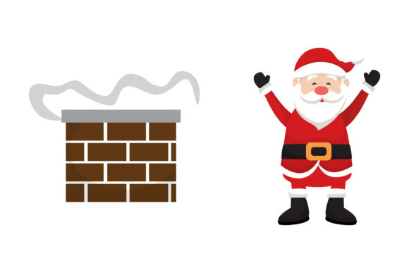 Santa Chimney Christmas Set: A Festive Graphics Treasure