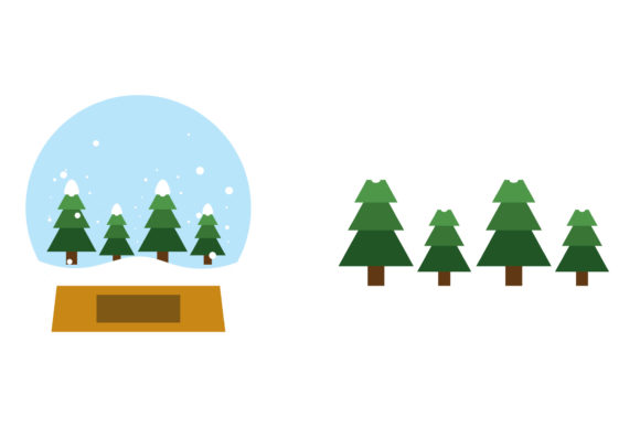 Snow Ball and Christmas Tree Set Graphics for Crafters