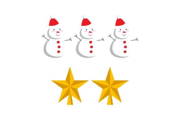 Snowman Tree Topper Christmas Set: Festive Graphics & Illustrations